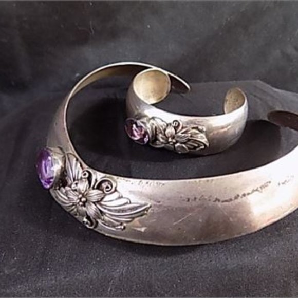 Carol Felley Choker Sunrise Silver Amethyst 1986 - Picture 2 of 6